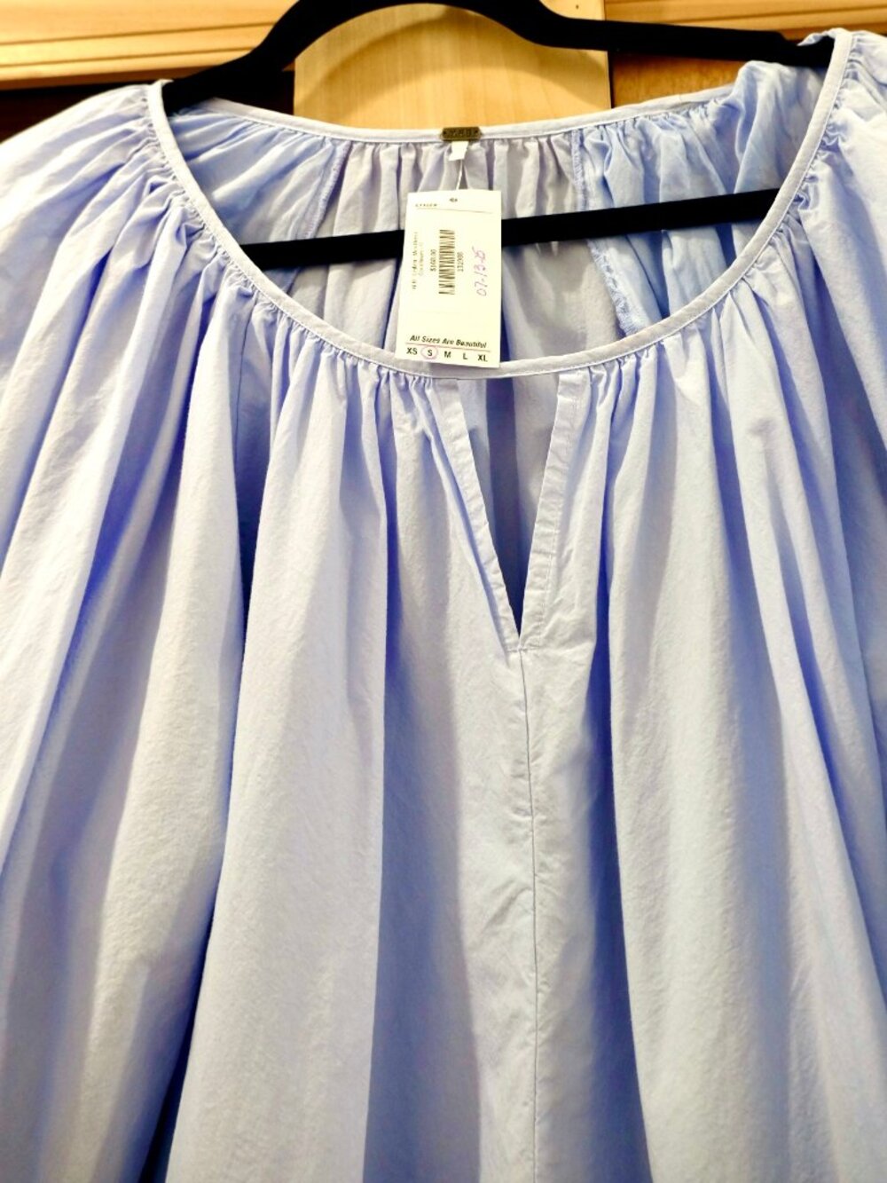 WILD LILY~Leilani Mini Dress Cornflower Blue~COTTON OVERSIZED PUFF SLEEVES NWT - Picture 4 of 4